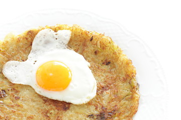 Swiss food, shaved potato pancake Jeon