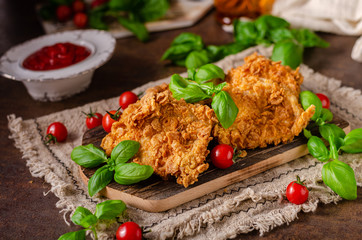 Crispy chicken steak cornflakes