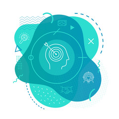 Target icon background - Business head icon - Editable stroke