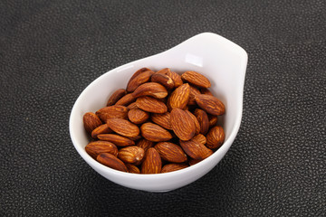Almonds nuts heap