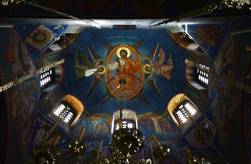icons and the interior of the church