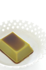 Japanese confectionery, green tea pudding and black honey
