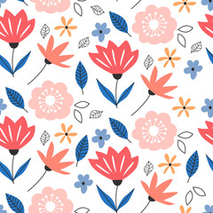 Seamless flower pattern for baby wallpaper design. Vector illustration.