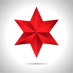 Fototapeta premium Gold red star vector illustration 3D art symbol