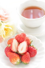 Freshness strawberry on white dish