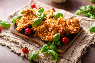 Crispy chicken steak cornflakes