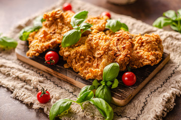 Crispy chicken steak cornflakes