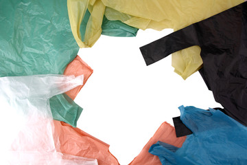 collection of Colorful plastic bag.