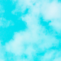 Vector abstract background, design template with copy space. Teal blue sky with soft clouds