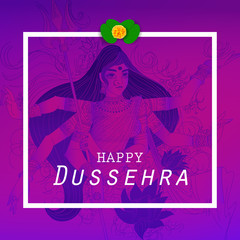 illustration of Goddess Durga in Happy Navratri, durga puja, poster,card ,