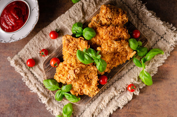 Crispy chicken steak cornflakes