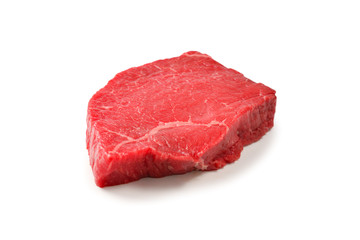 Beef steak isolated on white background.