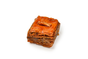 Tasty baklava isolated on white background.