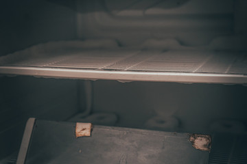  freezer defrosting process, a lot of ice