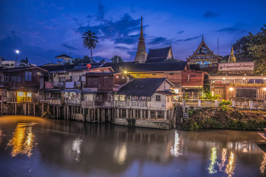 Old quarter of Chanthaburi at dusk, Thailand