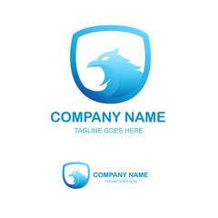 security logo,eagle in shield template vector illustration.logo suitable for your business