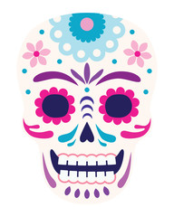 day of the dead, sugar skull, flat design
