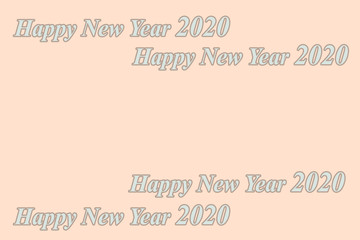 Text Happy New Year 2020. Happy New Year greeting card. 2020 illustration. Chinese Year of the Rat poster, banner, flyer template.