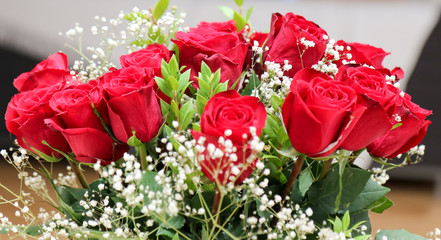 Beautiful bunch of red roses