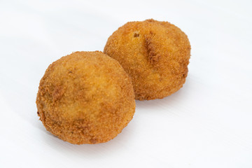 Sicilian Arancino or Arancina. A typical Sicilian street food.