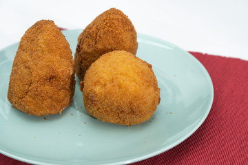 Sicilian Arancino or Arancina. A typical Sicilian street food.