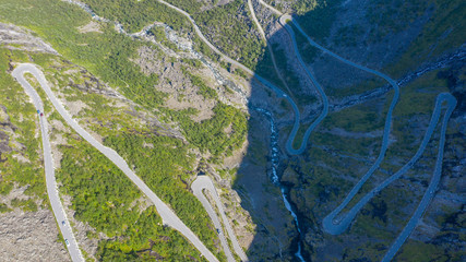 The view from the height of the trollstigen, Norwa