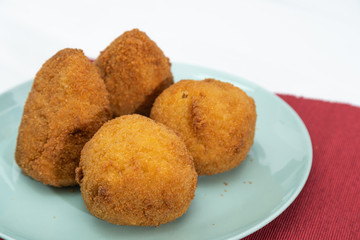 Sicilian Arancino or Arancina. A typical Sicilian street food.