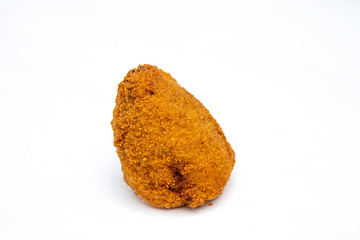 Sicilian Arancino or Arancina. A typical Sicilian street food.