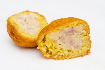 Sicilian Arancino or Arancina. A typical Sicilian street food.