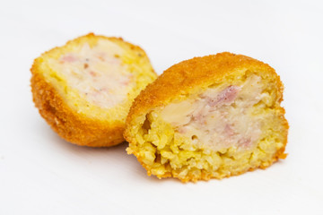 Sicilian Arancino or Arancina. A typical Sicilian street food.
