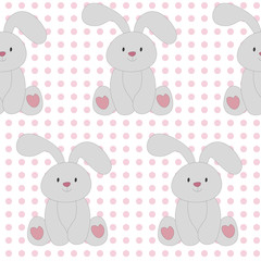 seamless repeat pattern with cute bunnies