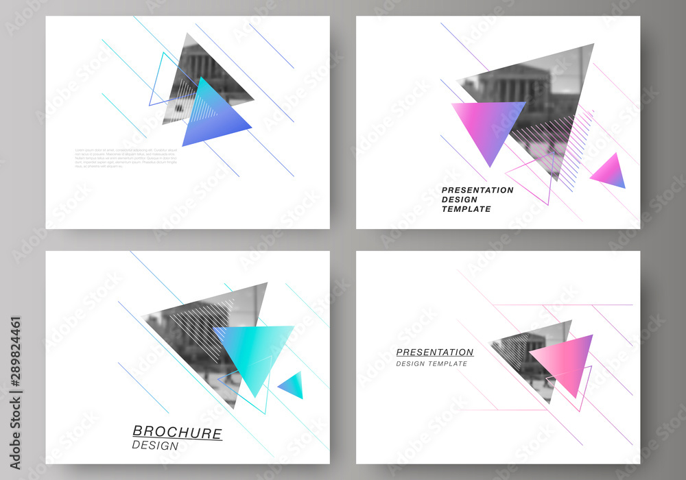 Poster the minimalistic abstract vector illustration of the editable layout of the presentation slides desi