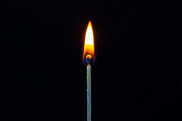 burning matches on a black background