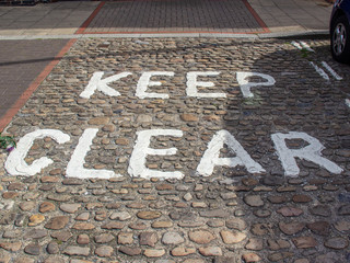 Painted Keep Clear Sign