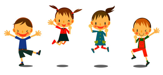 子供たち　ダンス　ジャンプ