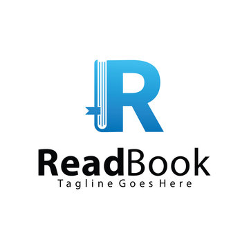 Letter R, Read Book logo design template