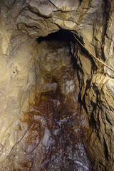 Gold ore mine shaft tunnel underground raise