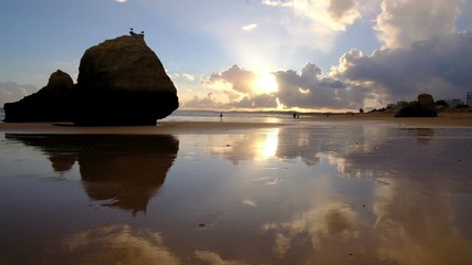  Sunset at Praia Tres Irmaos in Portugal
