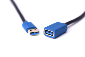 usb port type a on the white background