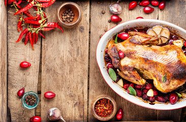 Baked chicken in berry sauce