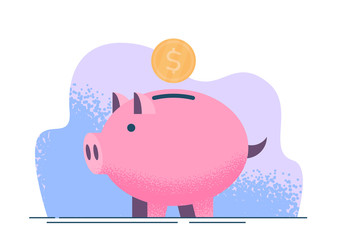 Piggy bank. Bank money box, money savings. Vector illustration