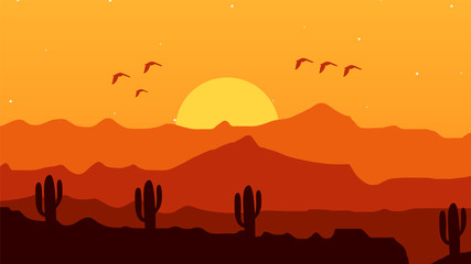 Sunset Scene Background 