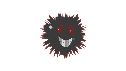 Scary monster face illustration vector