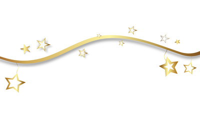 Gold Welle Sterne Band Banner Stern