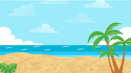 Fototapeta na wymiar Tropical Beach Landscape Vector Background