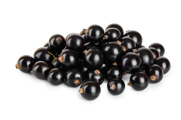 Pile of black currant isolated on white background
