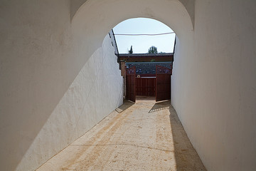 the alley from the bullring of Baeza, province of Jaen, Spain