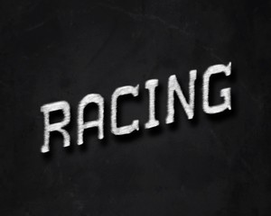 racing typography with chalk brush