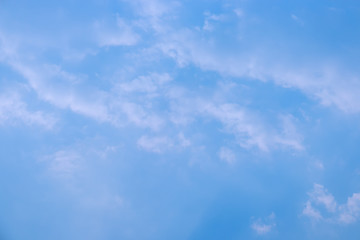 Fantastic soft white cloud against blue sky background soft focus