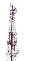 antenna  tower  telecommunication on white background